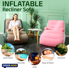 Inflatable Lazy Sofa Chair with Househoid air Pump, Foldαble Lounge Chair with Armrests for Living Room, Bedroom, Office,Travel, Cαmping